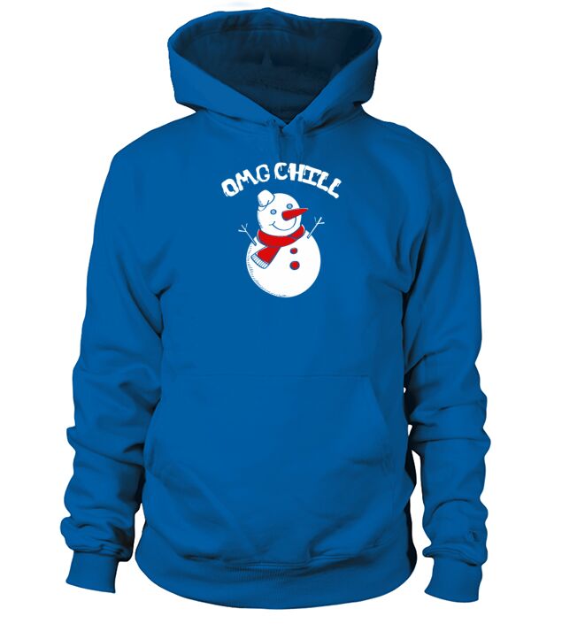 OMG Chill Awesome Christmas Snowman Funny Pun Men's Hoodie
