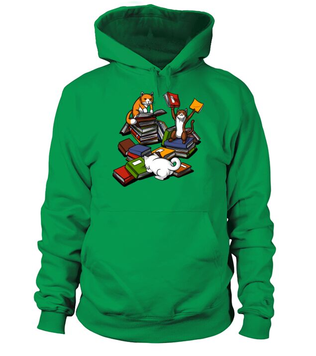 Cat Book Reading Lovers Men's Hoodie