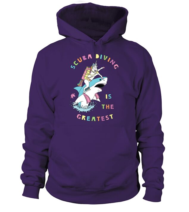 Scuba Diving Is The Greatest Unicorn Riding Shark Men's Hoodie