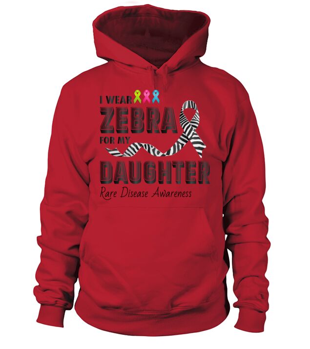 Rare Disease Awareness Day Zebra Ribbon Daughter Hoodie Unisex