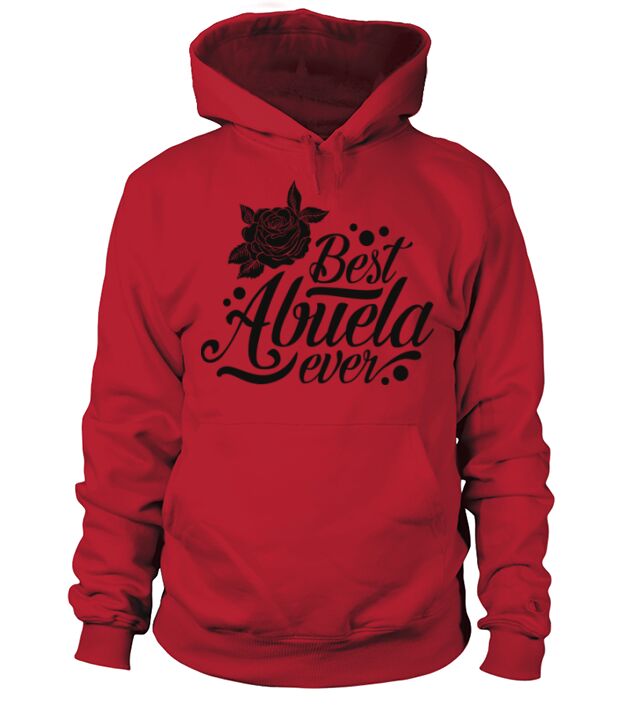 Best Abuela ever Grandmother Funny Floral Rose Gra Men's Hoodie