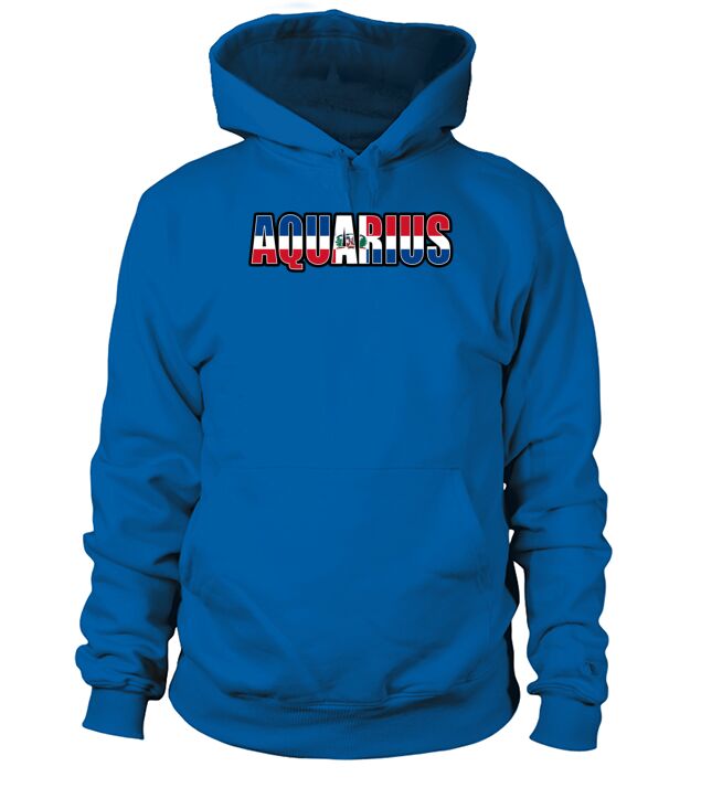 Aquarius Dominican Horoscope Heritage DNA Flag Men's Hoodie