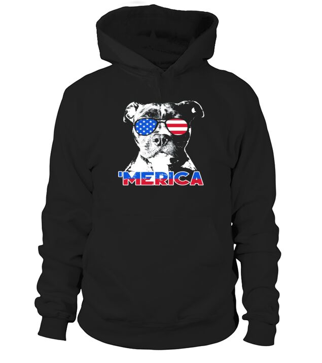 Patriot Pitbull Merica Frontside Hoodie Unisex