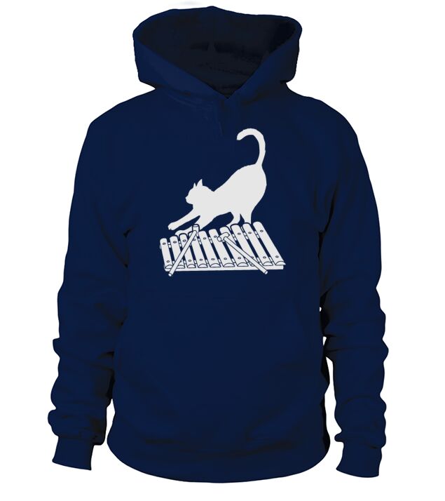 Cat Playing Xylophone Cute Musical Hoodie Unisex