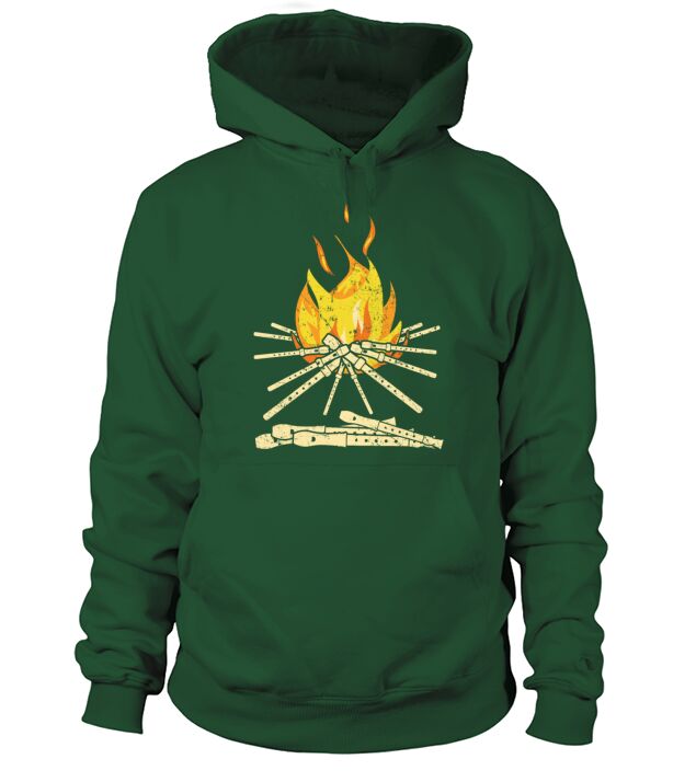 Campfire Flute Flutist Recorder Music Musician Hoodie Unisex