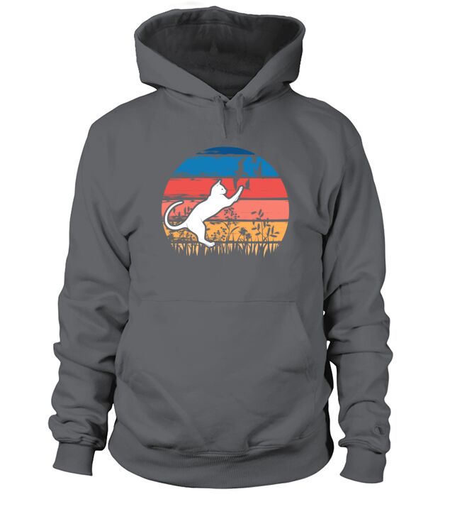 Sunset Cat Retro 3 Hoodie Unisex