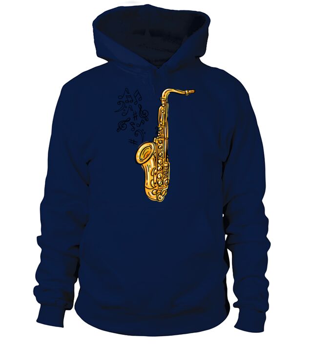 Cool Saxophone and Notes Gift Idea Jazz Musicians Hoodie Unisex