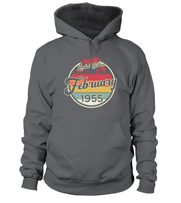Vintage 80s February 1955 65th Birthday Gift Idea Men's Hoodie