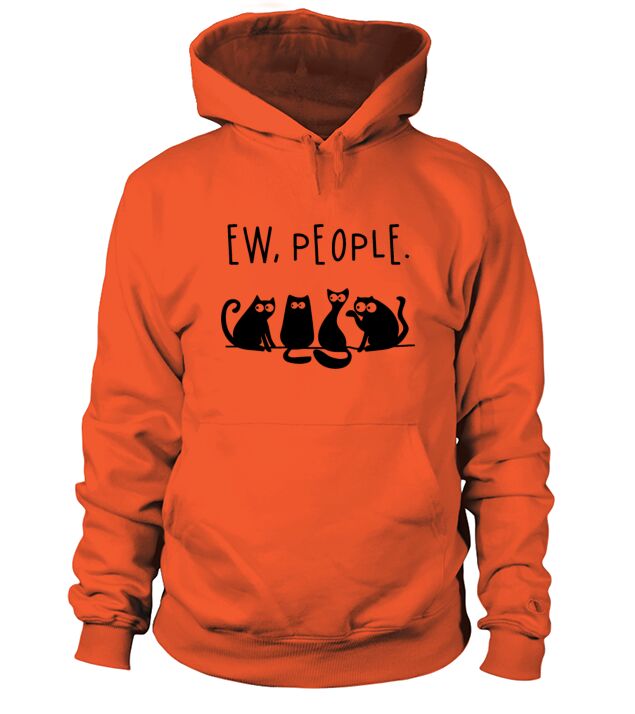 ew people speak black cat animals mood funnny sad Men's Hoodie
