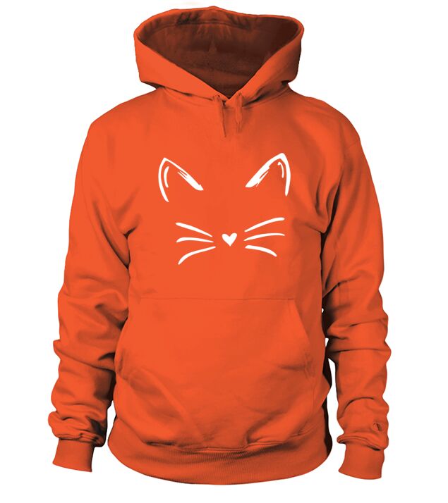Cat for Women Cute Face Ears Whiskers Lazy Hoodie Unisex