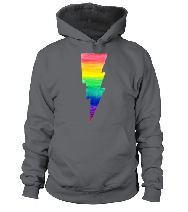 Rainbow Lightning Bolt - no outlines Men's Hoodie