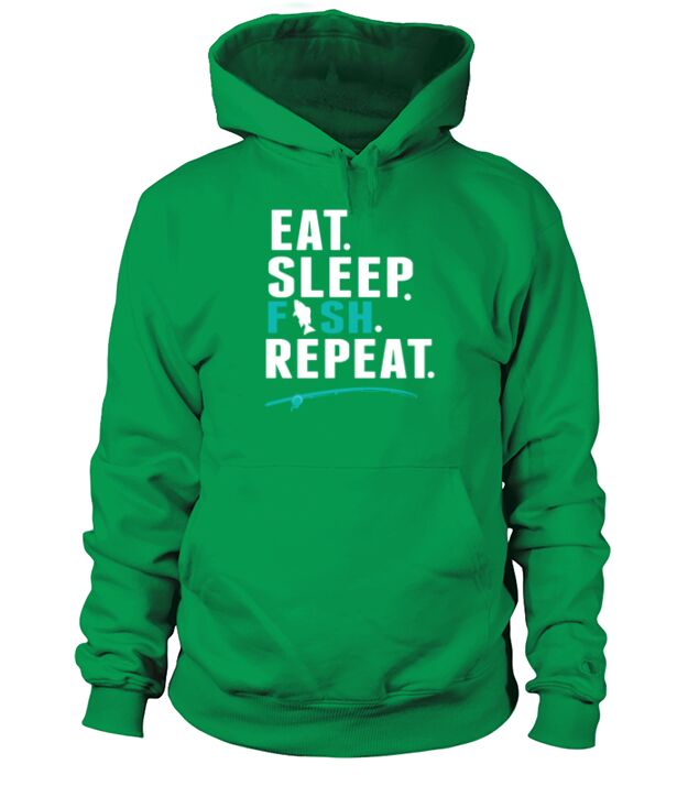 Eat Sleep fish Repeat Fishing Lover Fisherman Gift Men's Hoodie