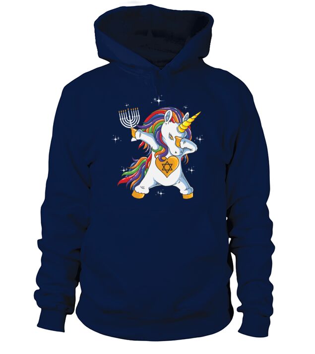 Jewnicorn Funny Hanukkah Dabbing Menorah Hanukkah Men's Hoodie