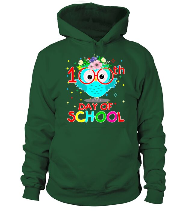 100 Days Of School Cute Owl Happy 100th Day Men's Hoodie