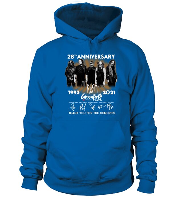 28th anniversary 1993 2021 Korn Greenfield signatures thank you for the memories Hoodie Unisex