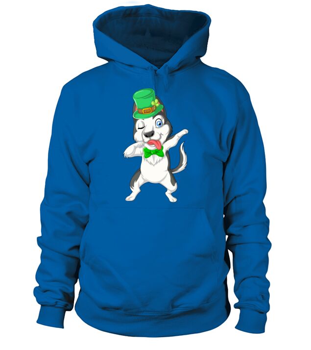 dabbing husky st patricks day Men's Hoodie