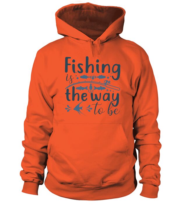 Anglers fish for a fish on the lake Men's Hoodie