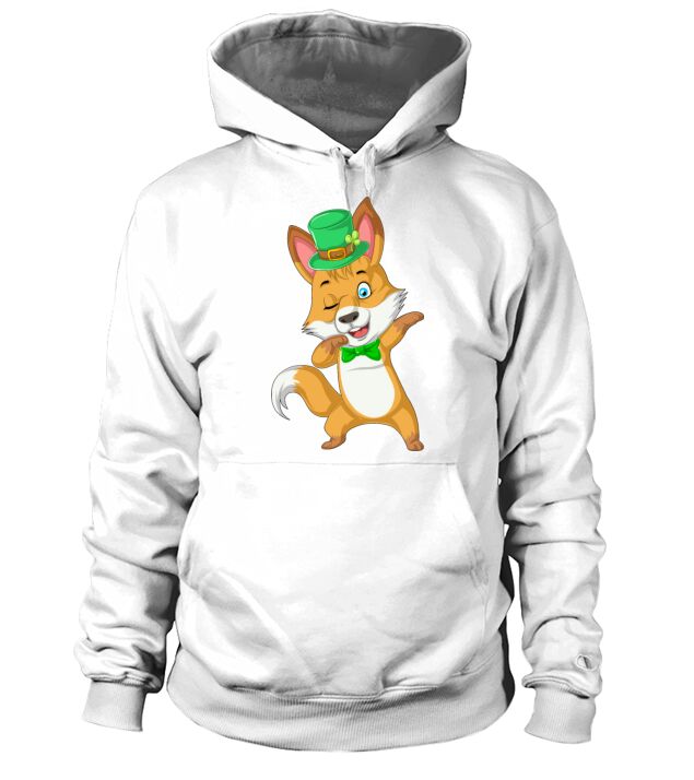 dabbing fox st patricks day Men's Hoodie