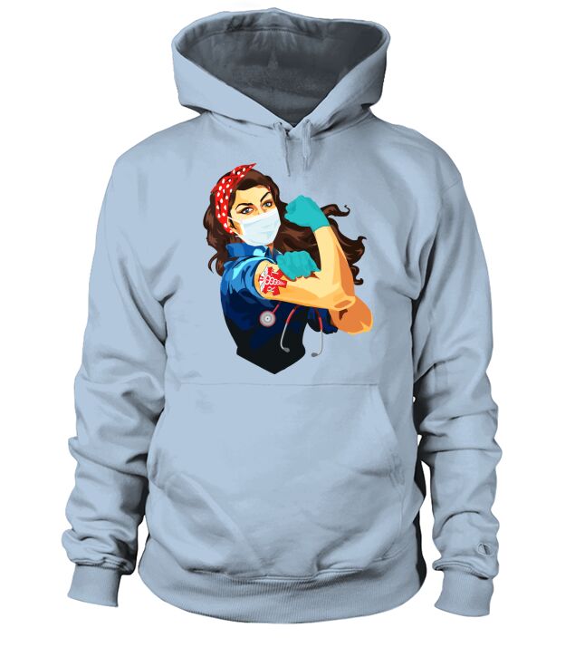 Nurse Rt Respiratory Therapist Frontline Workers Nurse Strong Rosie Riveter Hoodie Unisex