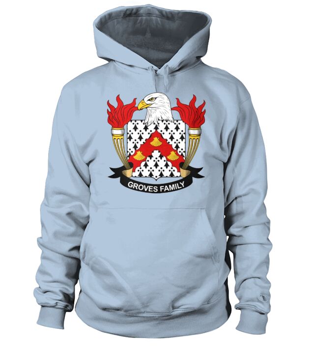 Groves Coat of Arms American Family Crests - Sweat Shirt Hoodie Unisex