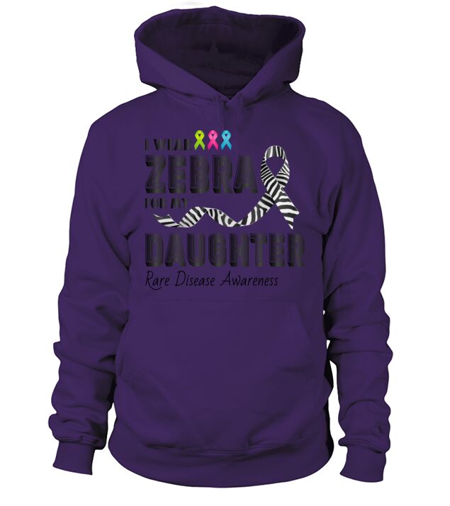 Rare Disease Awareness Day Zebra Ribbon Daughter Hoodie Unisex