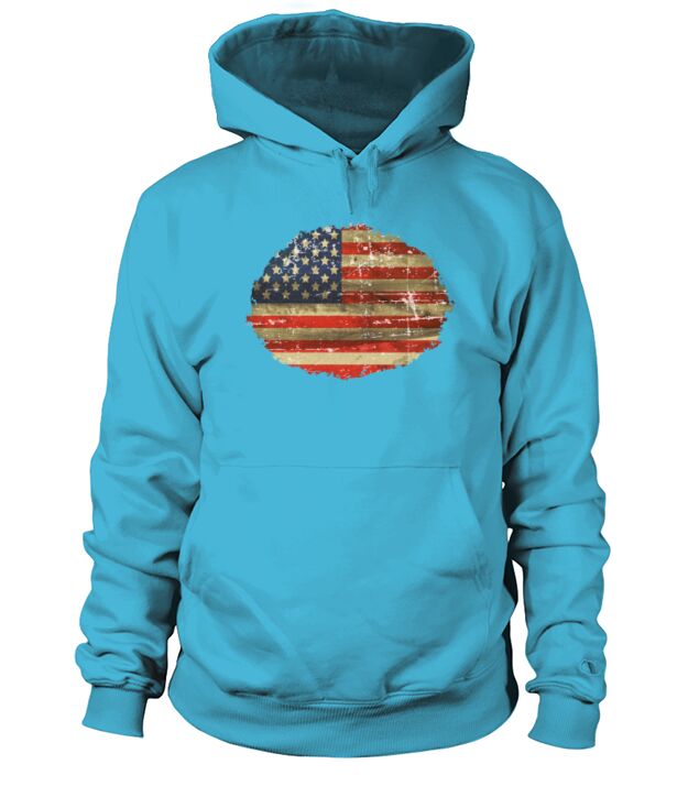 12 Vintage Distress US Flag 3 Hoodie Unisex