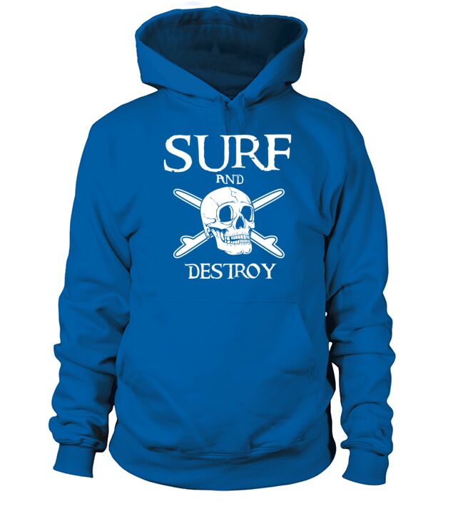 Scary Skull Surf and Destroy Men's Hoodie