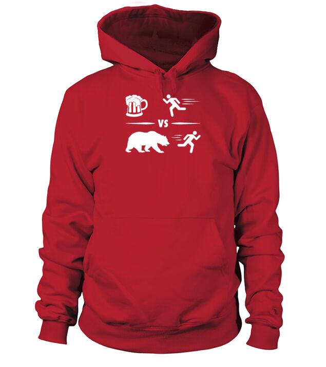 Funny Beer Vs Bear Men's Hoodie