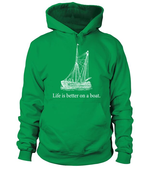 Life Is Better On A Boat Sailboat Sketch Sailing Men's Hoodie
