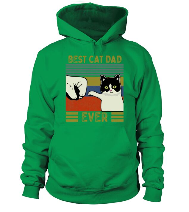 Vintage Best Cat Dad Ever Bump Tee Men's Hoodie