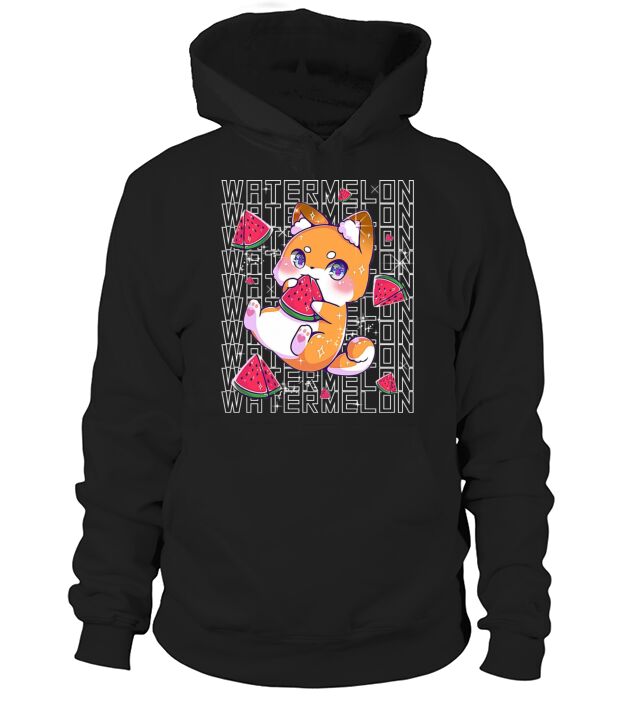 Cute Summer watermelon - Anime Chibi Men's Hoodie