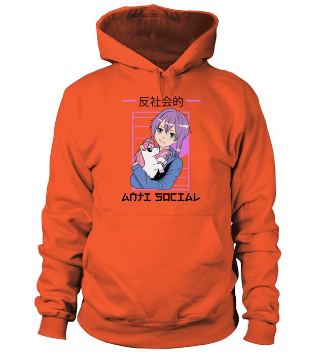 Kawaii Video Gamer Otaku Anti Social Unicorn Anime Hoodie Unisex