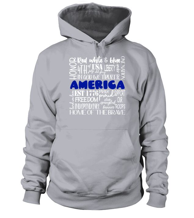 Red White Blue 4th of July Independence Day Men's Hoodie