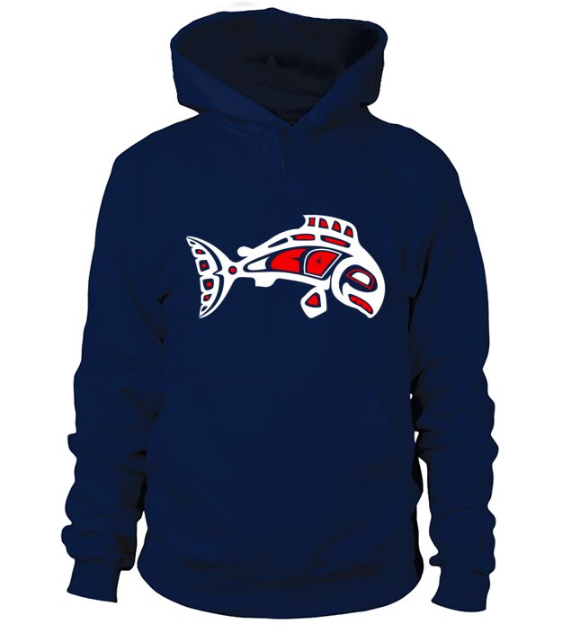 Haida Salmon Symbol Tribal Tattoo Gift Idea Men's Hoodie