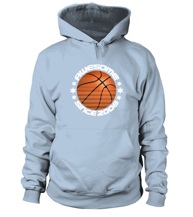 Awesome Since 2008 13th Birthday 13 Year Basketball Player Hoodie Unisex