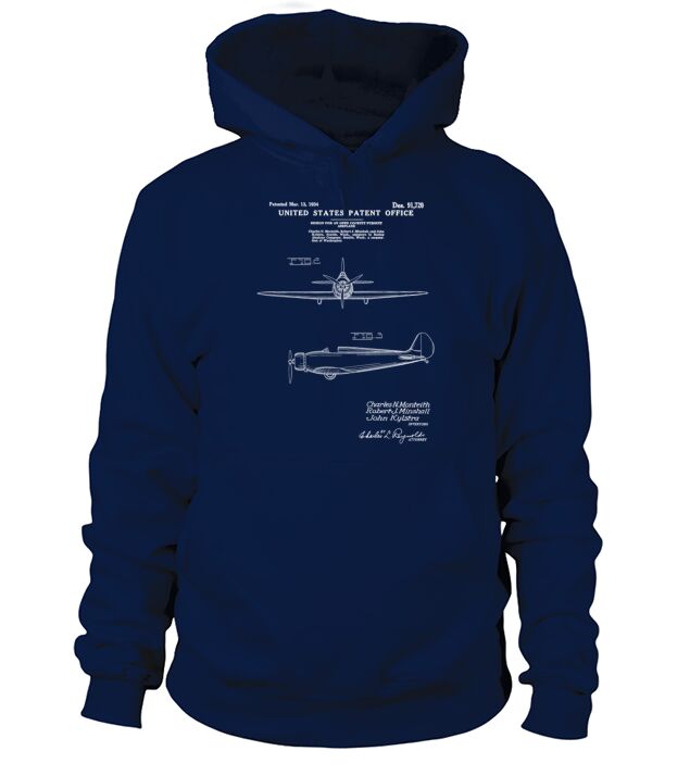 Airplane 1936 Patent Print Plane Gift Ideas for D Hoodie Unisex