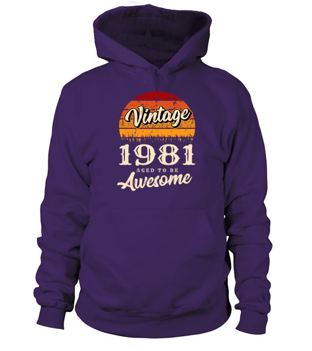 1981 Vintage born in Retro age Birthday gift idea Men's Hoodie
