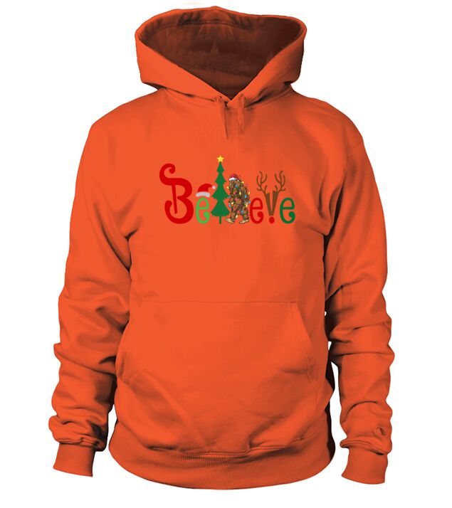 Santa Bigfoot believe Merry Christmas Hoodie Unisex