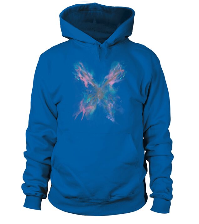 Artistic Butterfly Fan Pastel Watercolor Pink Men's Hoodie