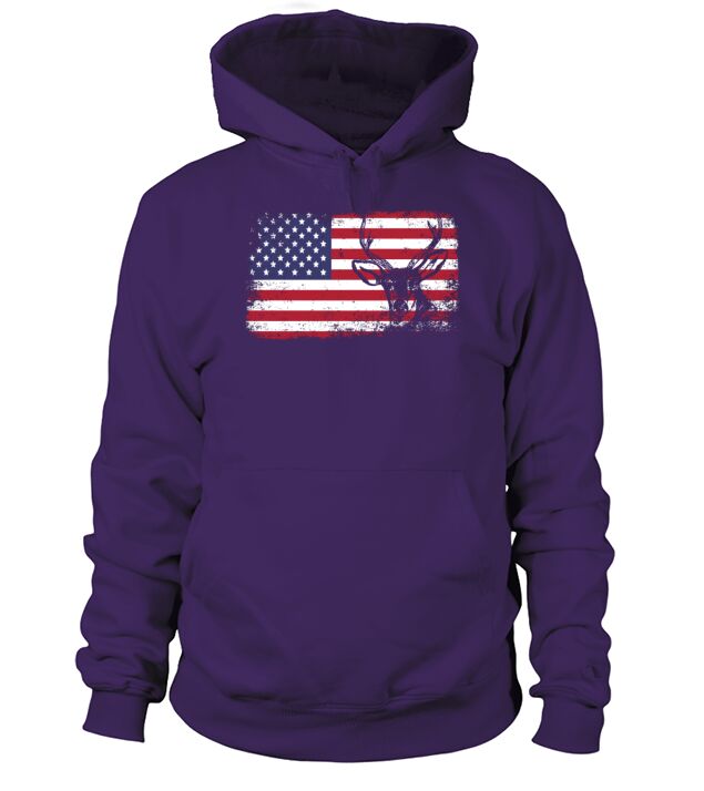 american flag deer Men's Hoodie