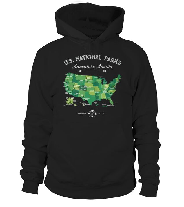 National Park Map Vintage T Shirt All 59 National Parks Hoodie Unisex