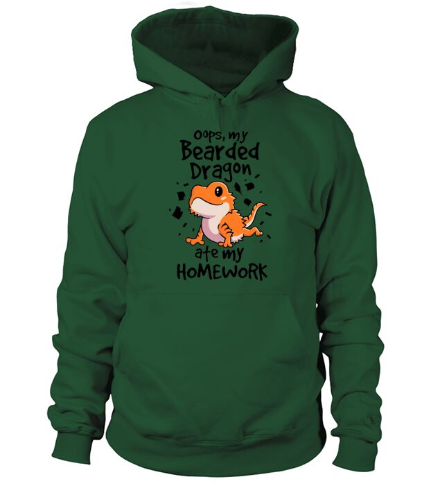 Bearded Dragon Beardie Ate My Homework Lizard Hoodie Unisex
