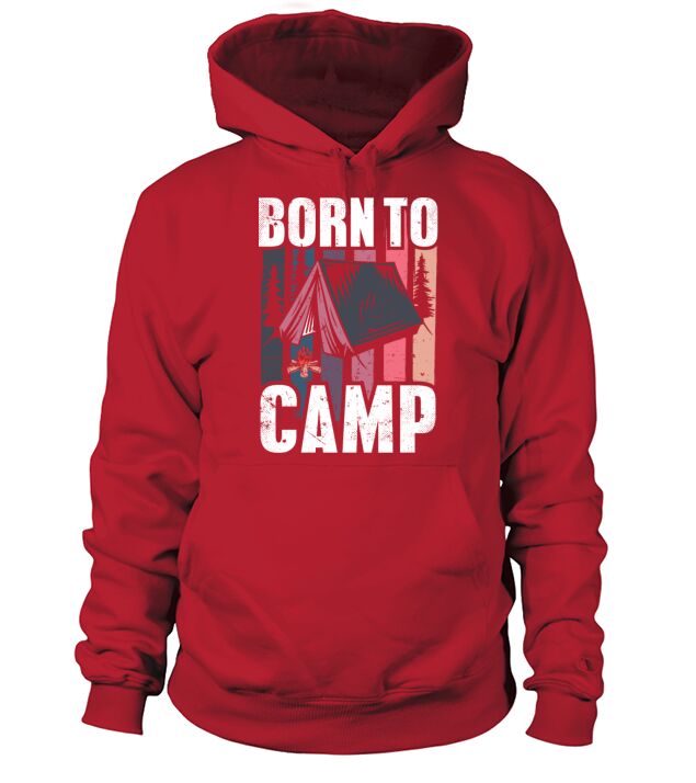 Funny Retro Camping Born To Camp Birthday Ideas Men's Hoodie
