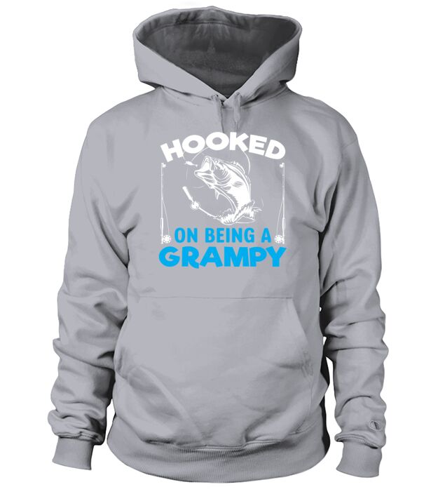 grandpa grandfather fishing angler Men's Hoodie
