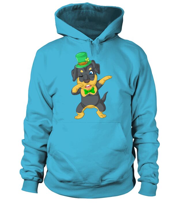 dabbing rottweiler st patricks day Men's Hoodie