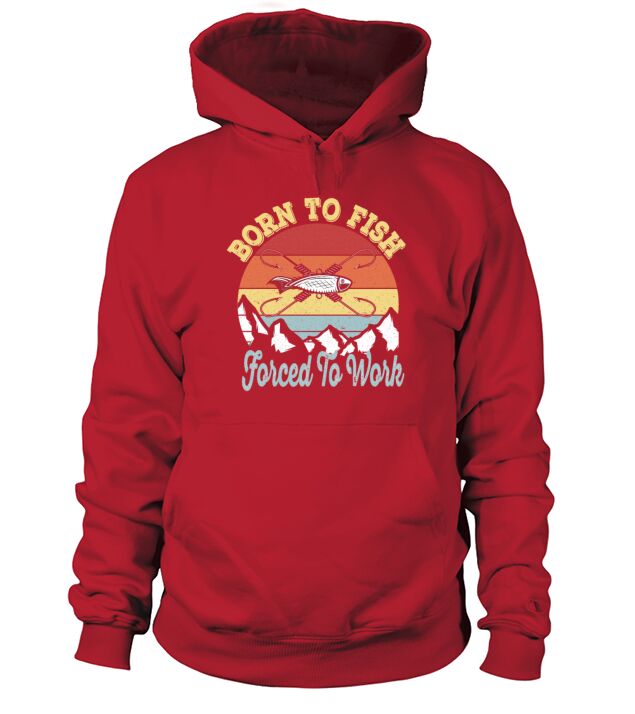Born to fish Force To Work - Vintage Fisherman Men's Hoodie