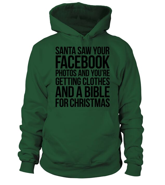 SANTA SAW YOUR FACEBOOK PHOTOS Men's Hoodie