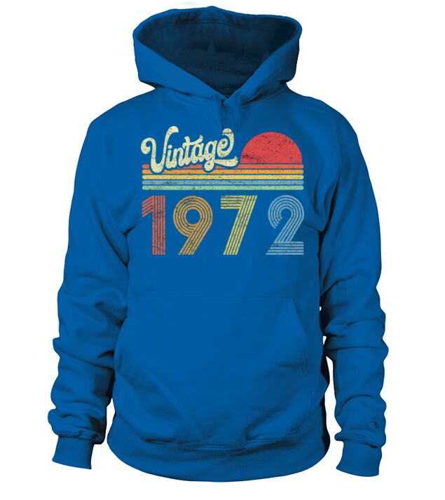 1972 Birthday Gift Vintage Born Made 1972 Retro Su Men's Hoodie