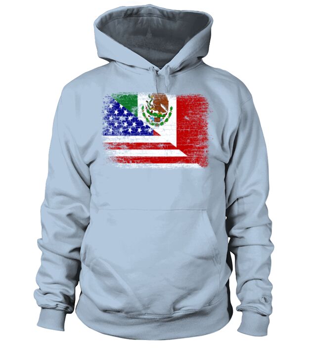 Vintage Mexican American Flag Men's Hoodie