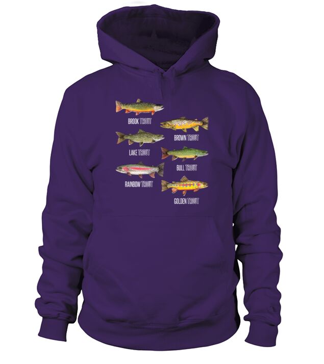 Types of Trout Fish Species Fishing Fisher Gifts Men's Hoodie